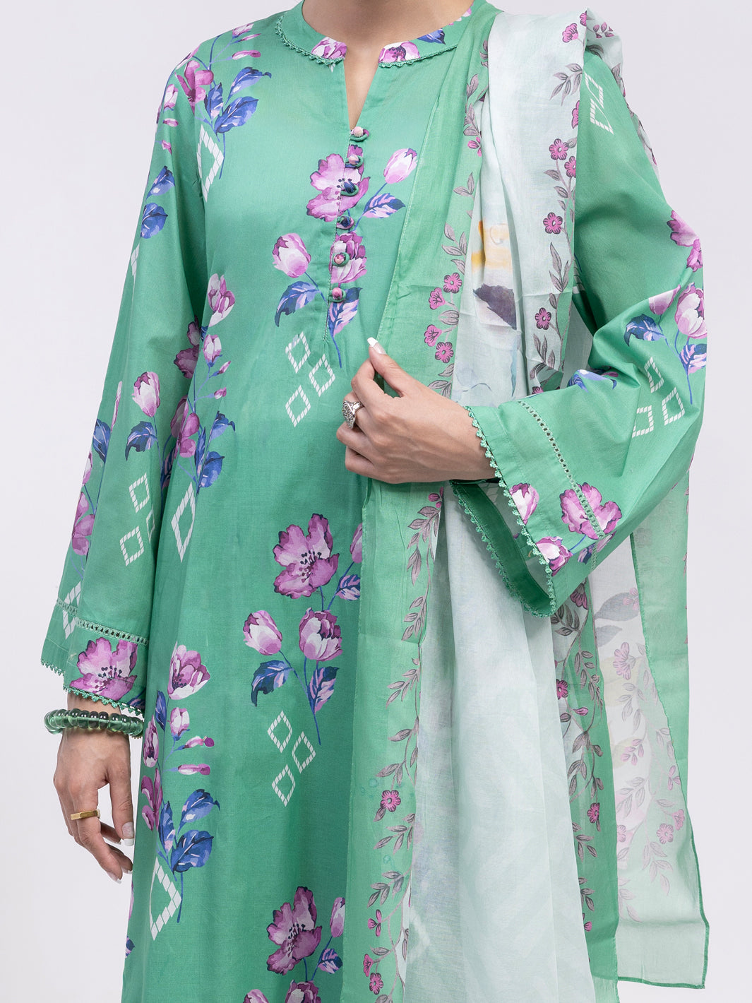 Green Lawn 3Pc Unstitched - ALP-3PS-2402