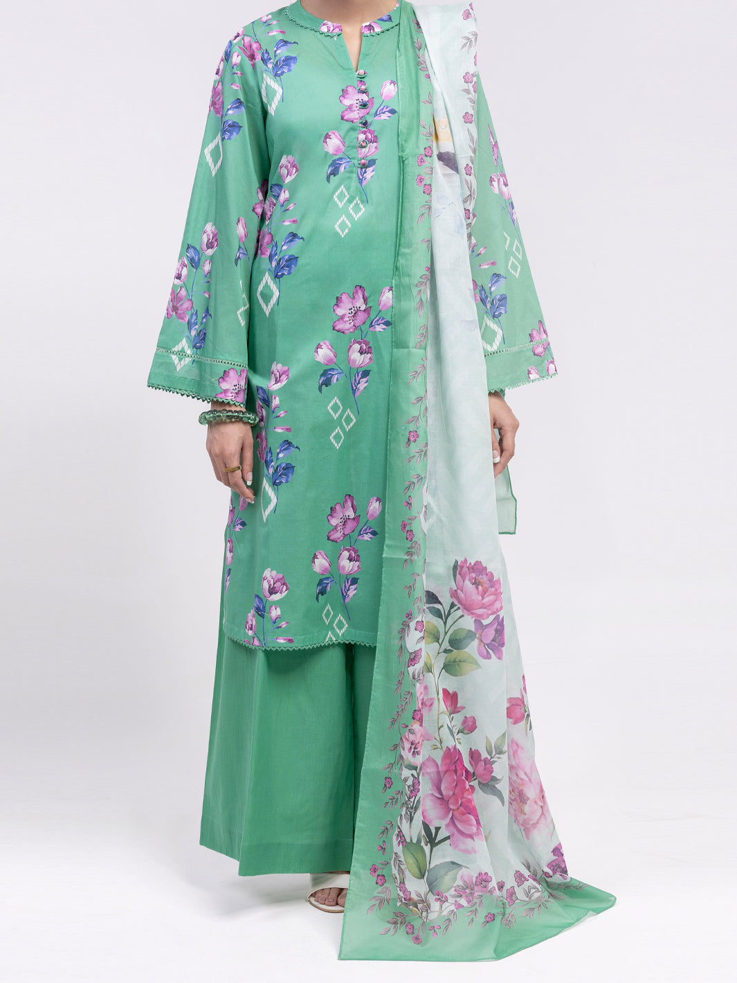 Green Lawn 3Pc Unstitched - ALP-3PS-2402