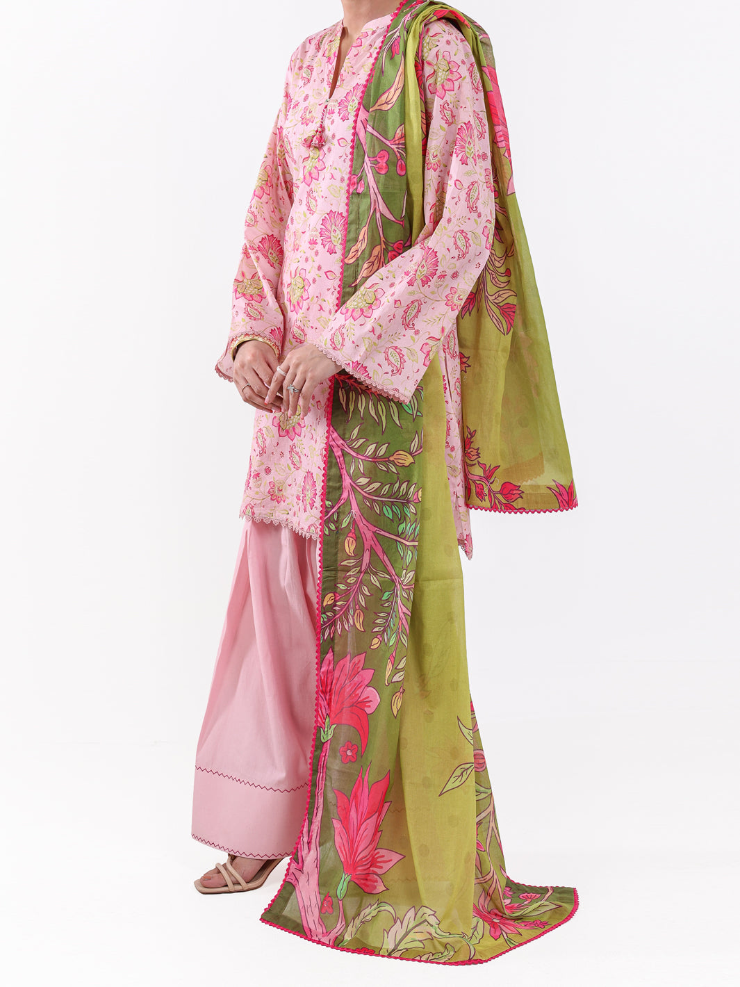 Pink Lawn 3Pc Unstitched - ALP-3PS-2403