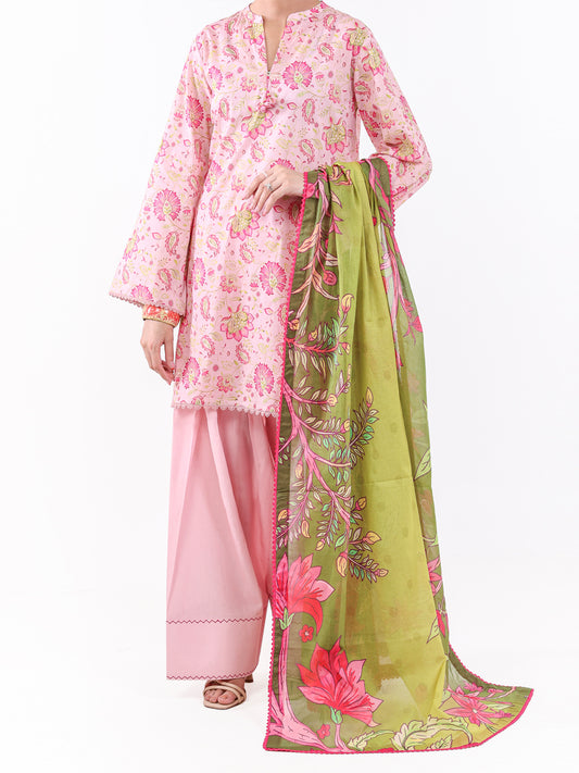 Pink Lawn 3Pc Unstitched - ALP-3PS-2403