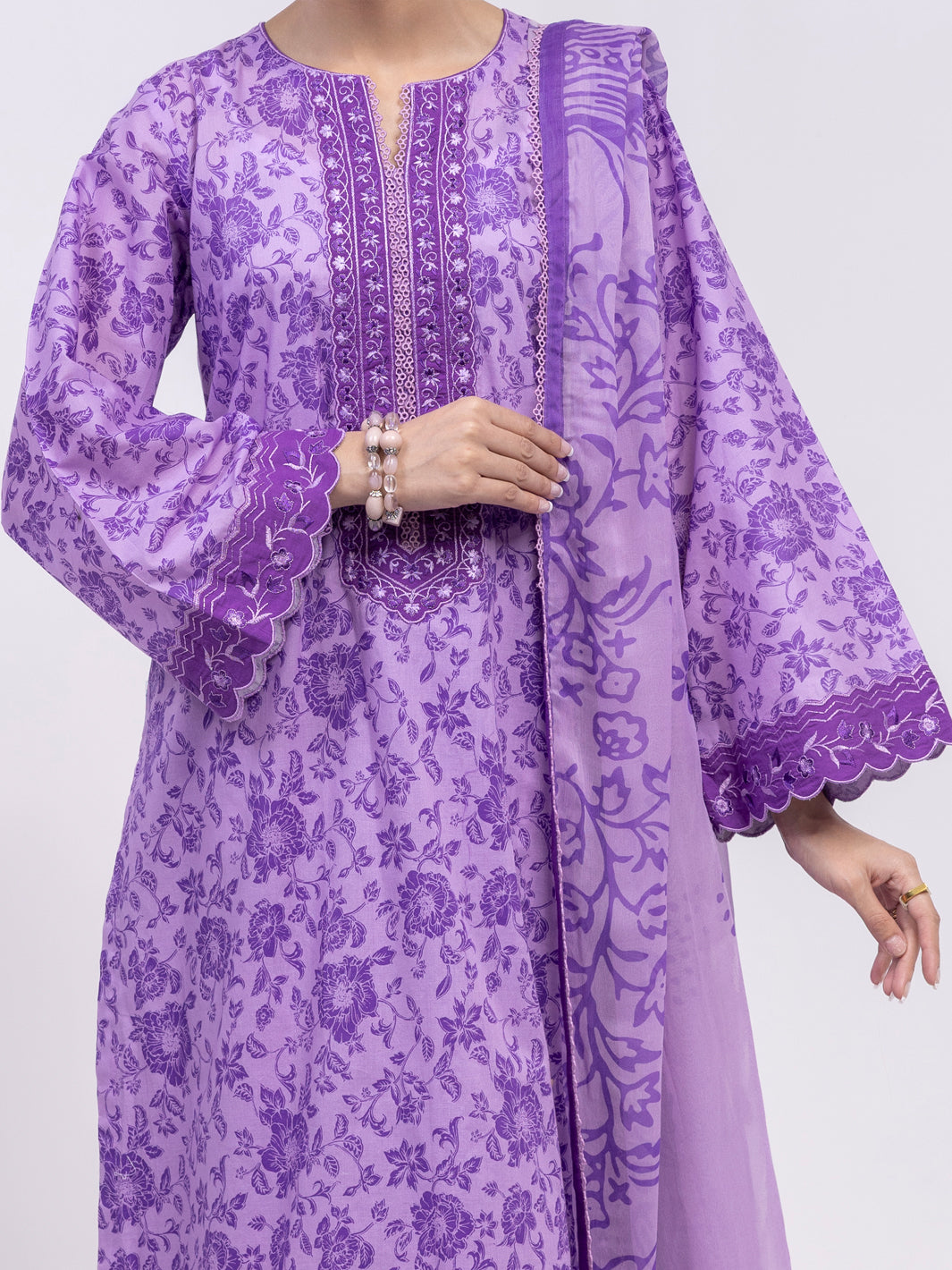 Purple Lawn 3Pc Unstitched - ALP-3PS-2407