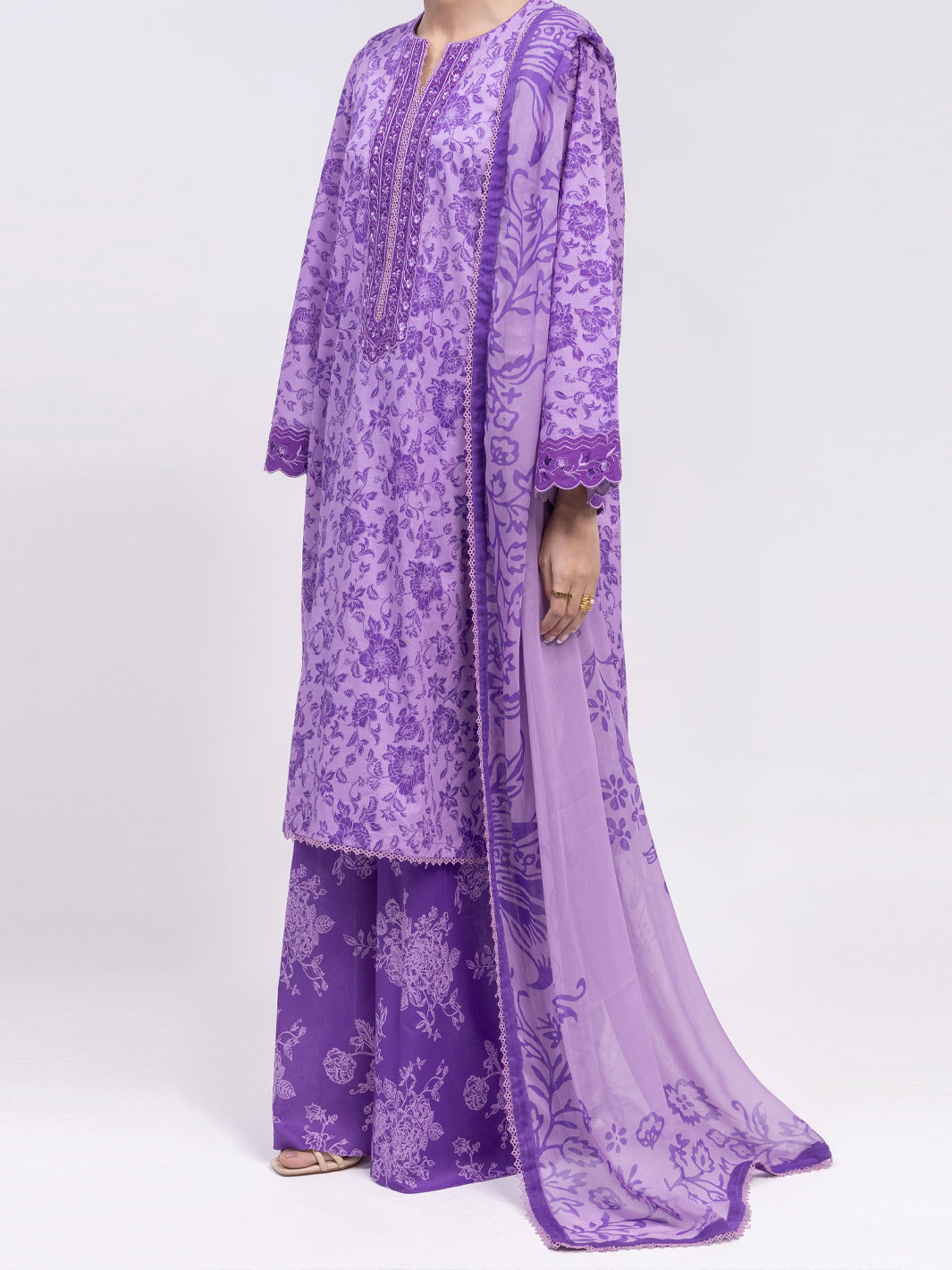 Purple Lawn 3Pc Unstitched - ALP-3PS-2407