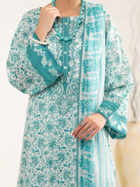 Aqua Blue Lawn 3Pc Unstitched - ALP-3PS-2408