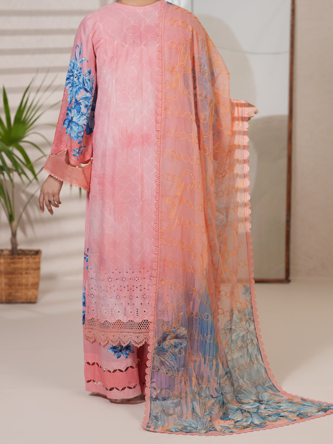 Pink Silk Lawn 3Pc Stitched-ALP-3PS-2410