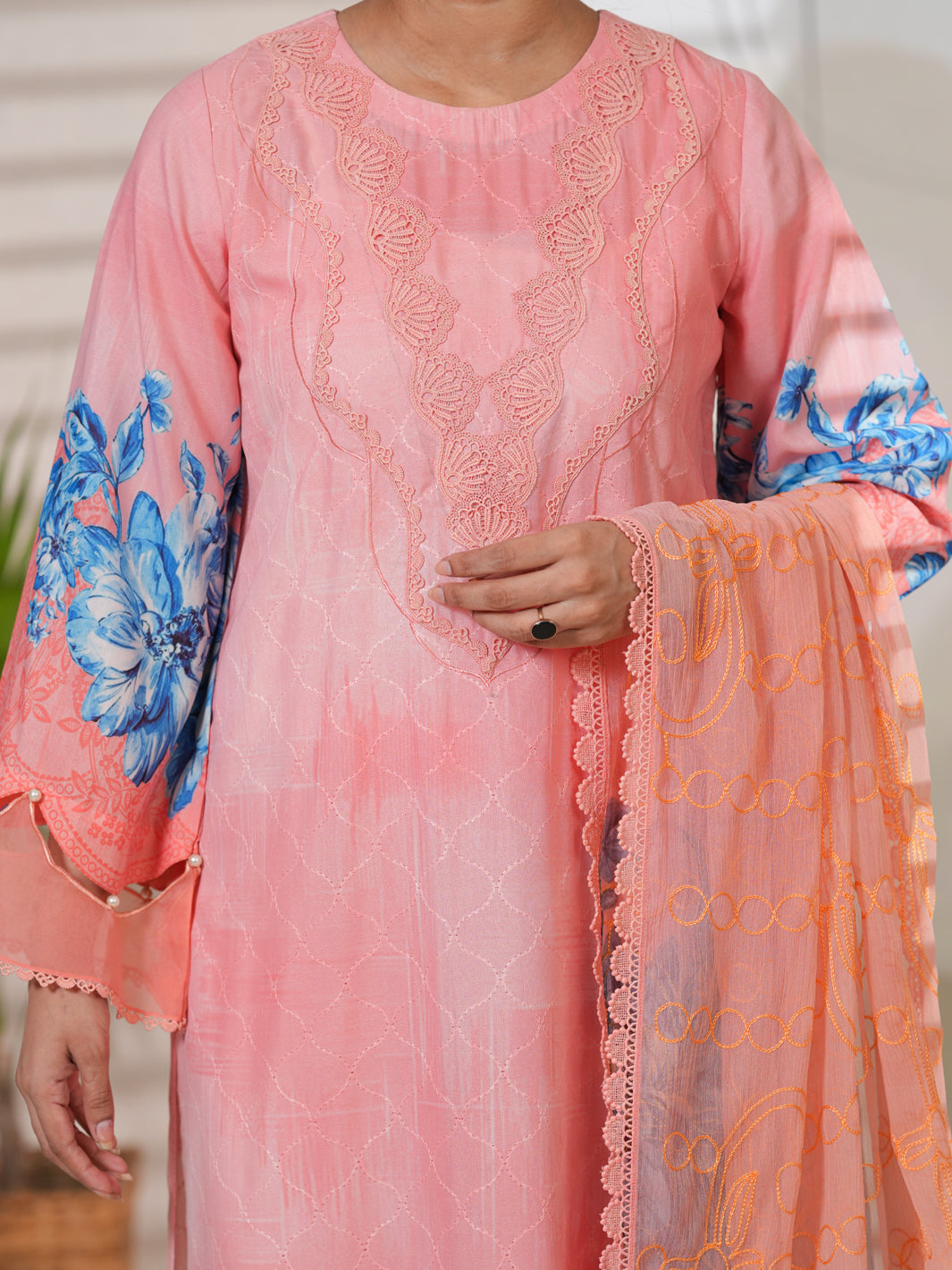 Pink Silk Lawn 3Pc Stitched-ALP-3PS-2410