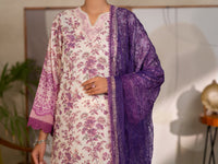 Purple Silk Lawn Unstitched 3PC - ALP-3PS-2413