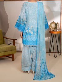 Sky Blue Poly Lawn Stitched 3 Piece - ALP-3PS-2415