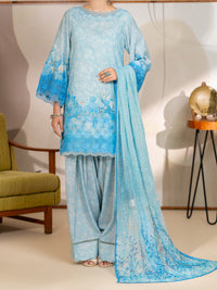 Sky Blue Poly Lawn Stitched 3 Piece - ALP-3PS-2415