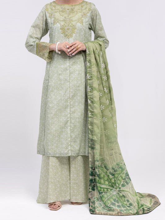 Light Green Lawn 3Pc Unstitched - ALP-3PS-2425