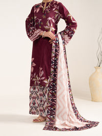 Maroon Lawn 3Pc Unstitched - ALP-3PS-2431