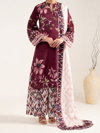 Maroon Lawn 3Pc Unstitched - ALP-3PS-2431