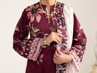 Maroon Lawn 3Pc Unstitched - ALP-3PS-2431