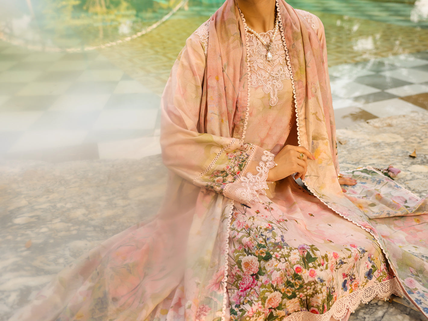 Light Pink Lawn 3Pc Unstitched - ALP-3PS-2434