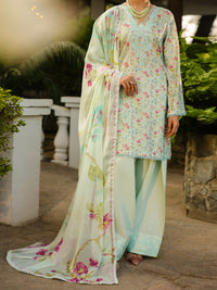 Green Lino Kara 3Pc Unstitched - ALP-3PS-2438