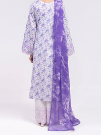 White Lino Kara 3Pc Unstitched - ALP-3PS-2439