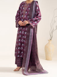 Maroon Silk 3Pc Unstitched - ALP-3PS-2441