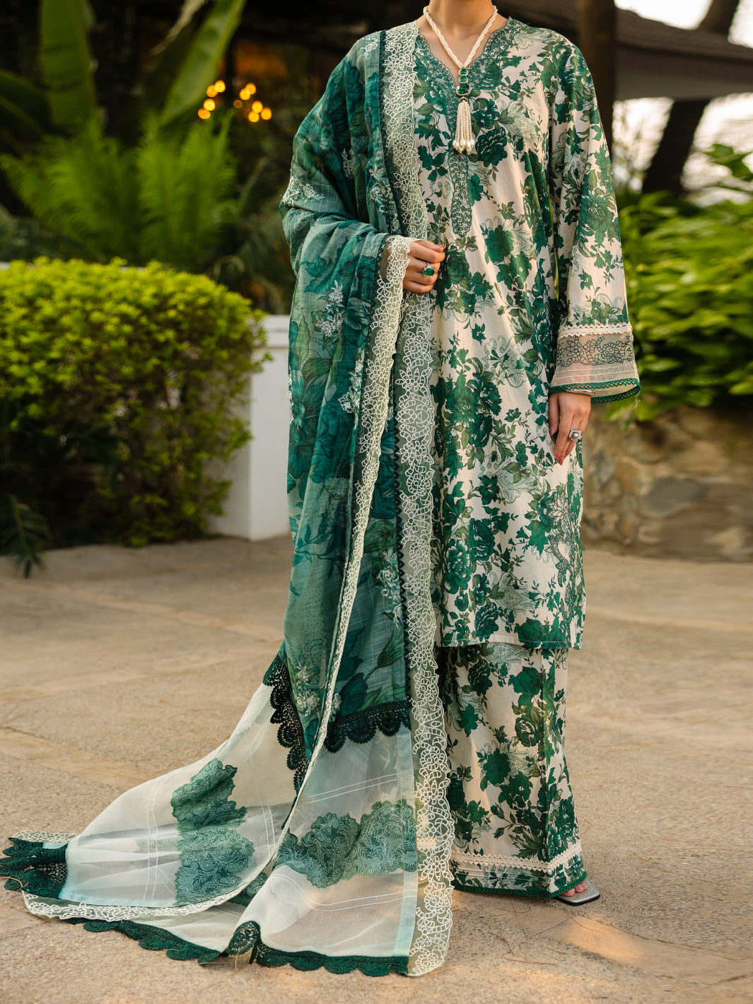 Green Lawn 3Pc Unstitched - ALP-3PS-2444