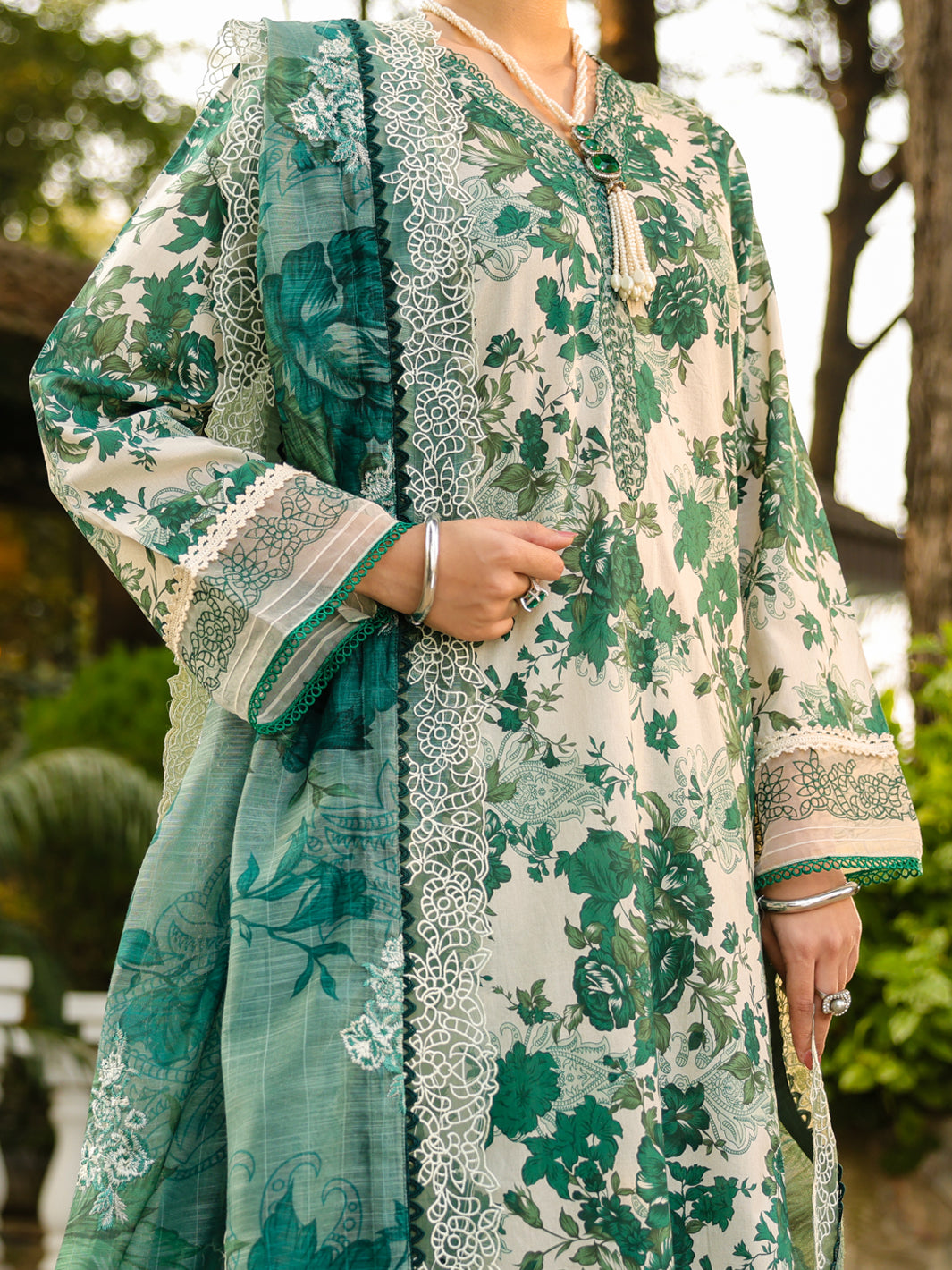 Green Lawn 3Pc Unstitched - ALP-3PS-2444