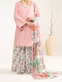 Pink Raw Silk 3Pc Unstitched - ALP-3PS-2446