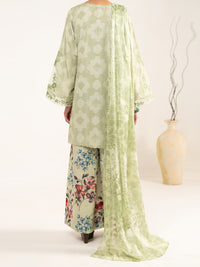 Green Raw Silk 3Pc Unstitched - ALP-3PS-2448