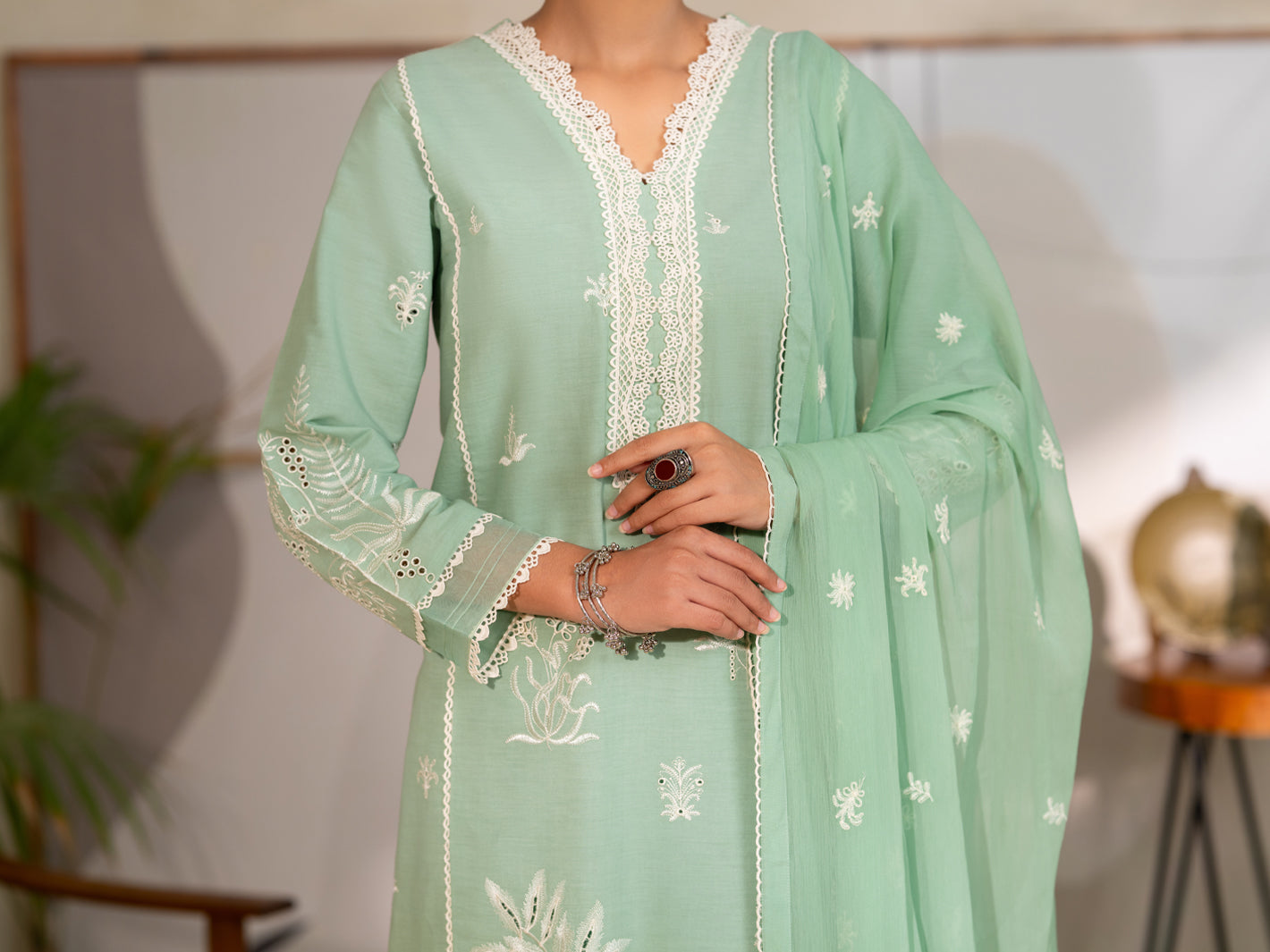 Pistachio Green Lawn Unstitched 3Pc - ALP-3PS-2449