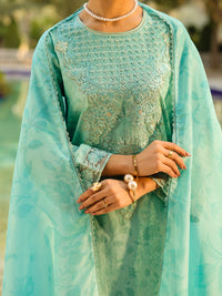 Aqua Blue Lurex 3Pc Unstitched - ALP-3PS-2453