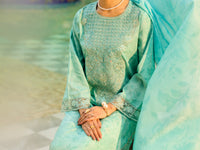 Aqua Blue Lurex 3Pc Unstitched - ALP-3PS-2453
