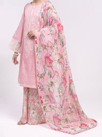 Pink Golden Lurex 3Pc Unstitched - ALP-3PS-2454