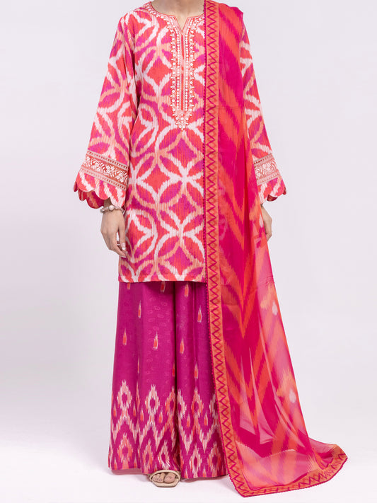 Pink Swiss Jacquard 3Pc Unstitched - ALP-3PS-2458