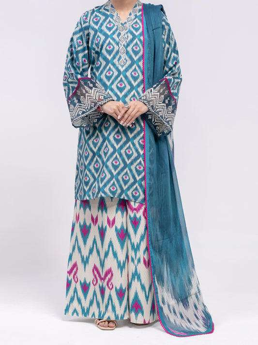 Teal Swiss Jacquard 3Pc Unstitched - ALP-3PS-2460