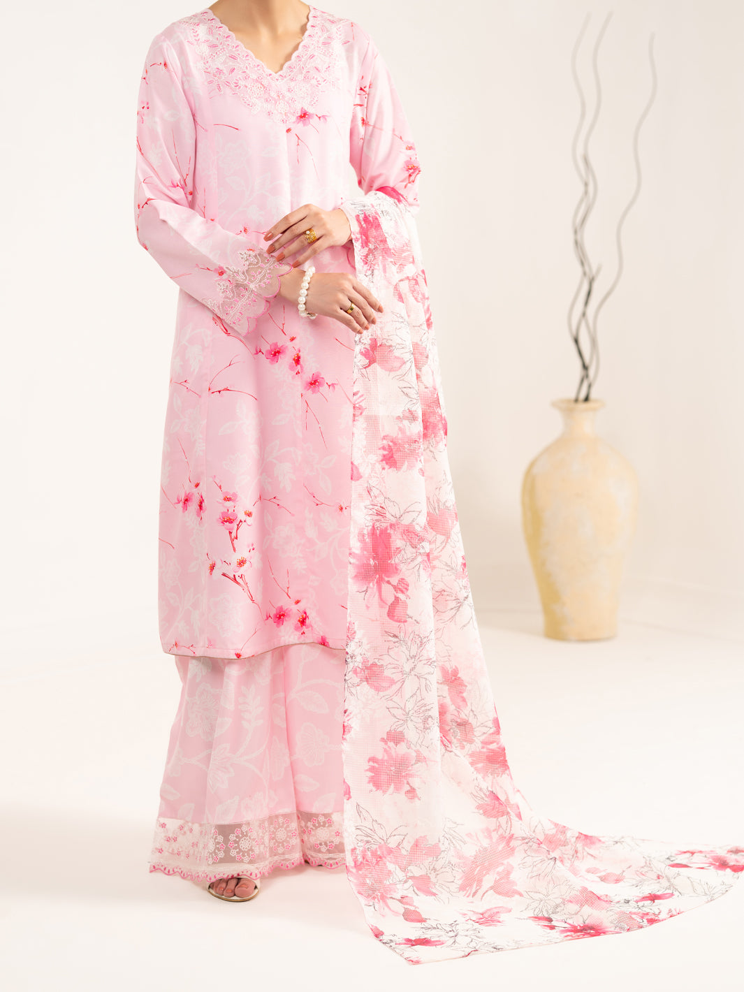 Pink Lawn 3Pc Unstitched - ALP-3PS-2462
