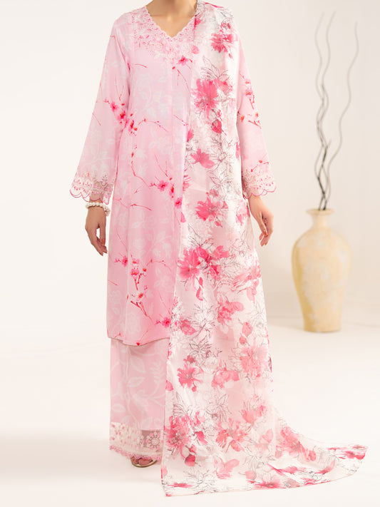 Pink Lawn 3Pc Unstitched - ALP-3PS-2462