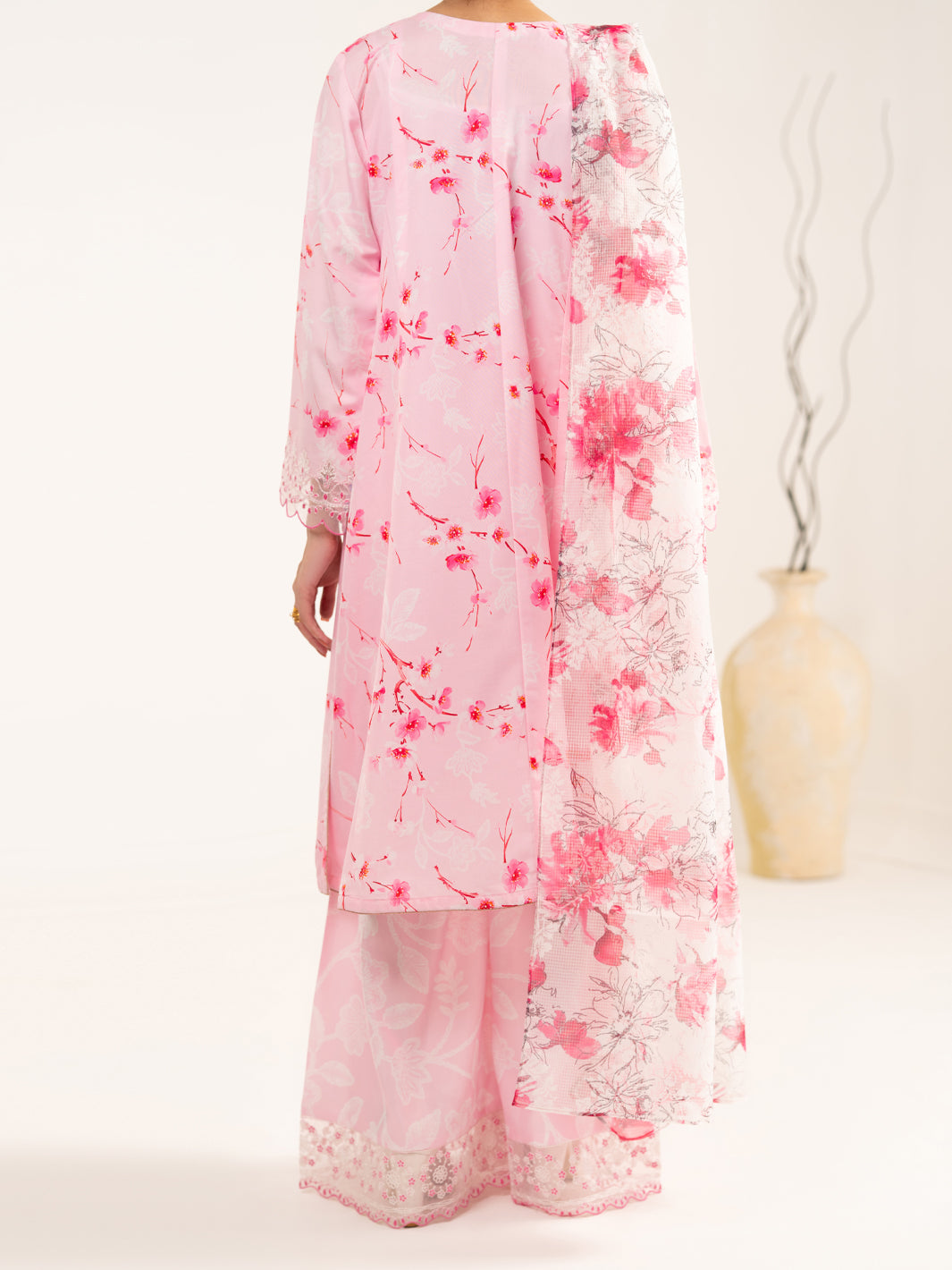 Pink Lawn 3Pc Unstitched - ALP-3PS-2462