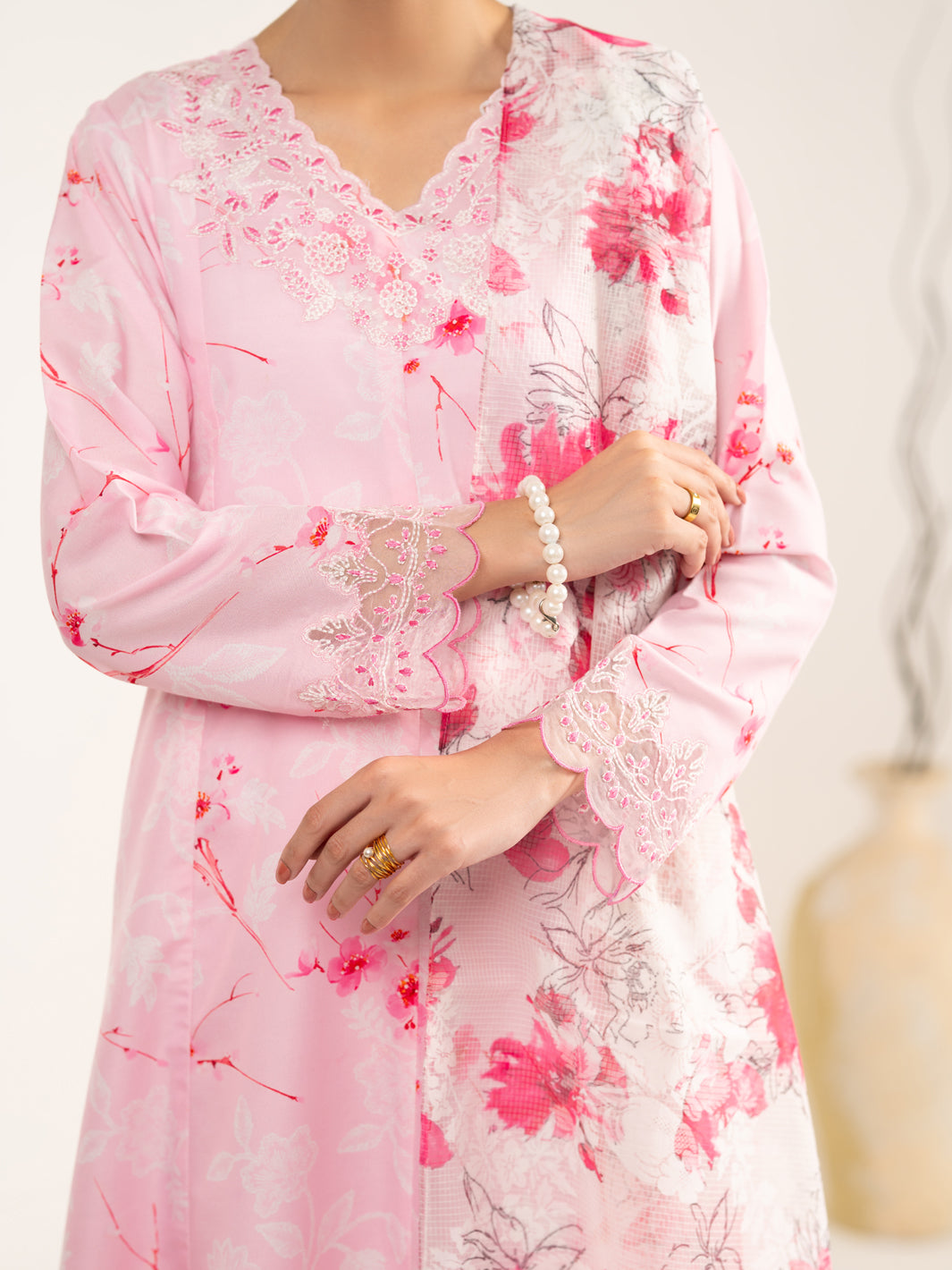 Pink Lawn 3Pc Unstitched - ALP-3PS-2462