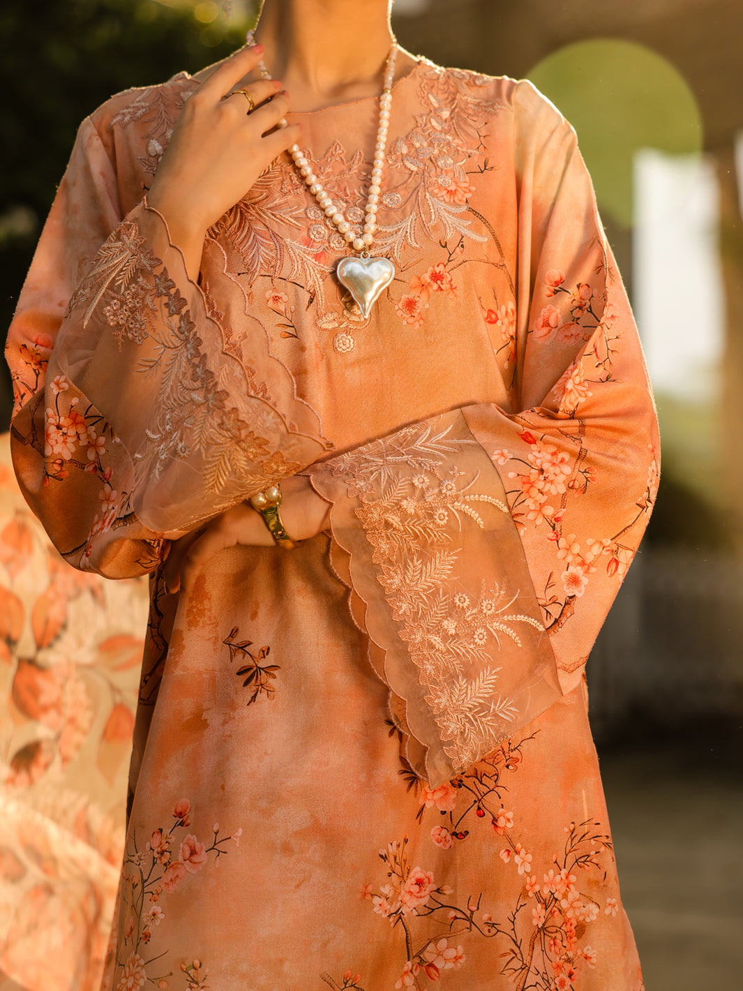 Peach Lawn 3Pc Unstitched - ALP-3PS-2463