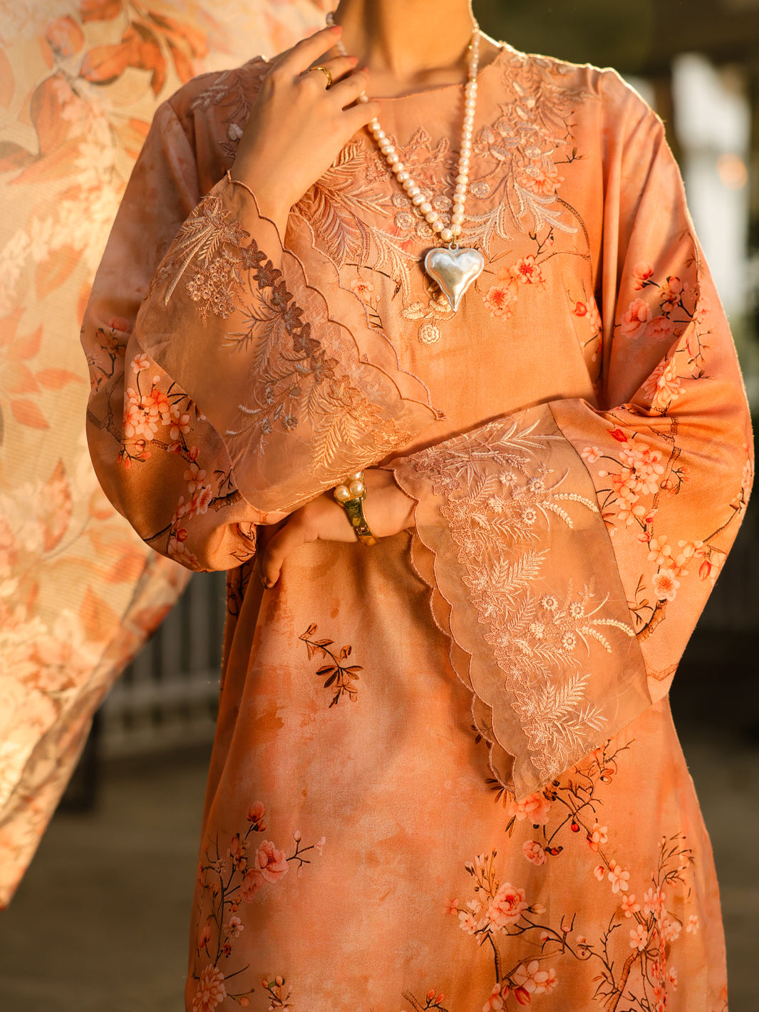 Peach Lawn 3Pc Unstitched - ALP-3PS-2463