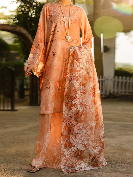 Peach Lawn 3Pc Unstitched - ALP-3PS-2463
