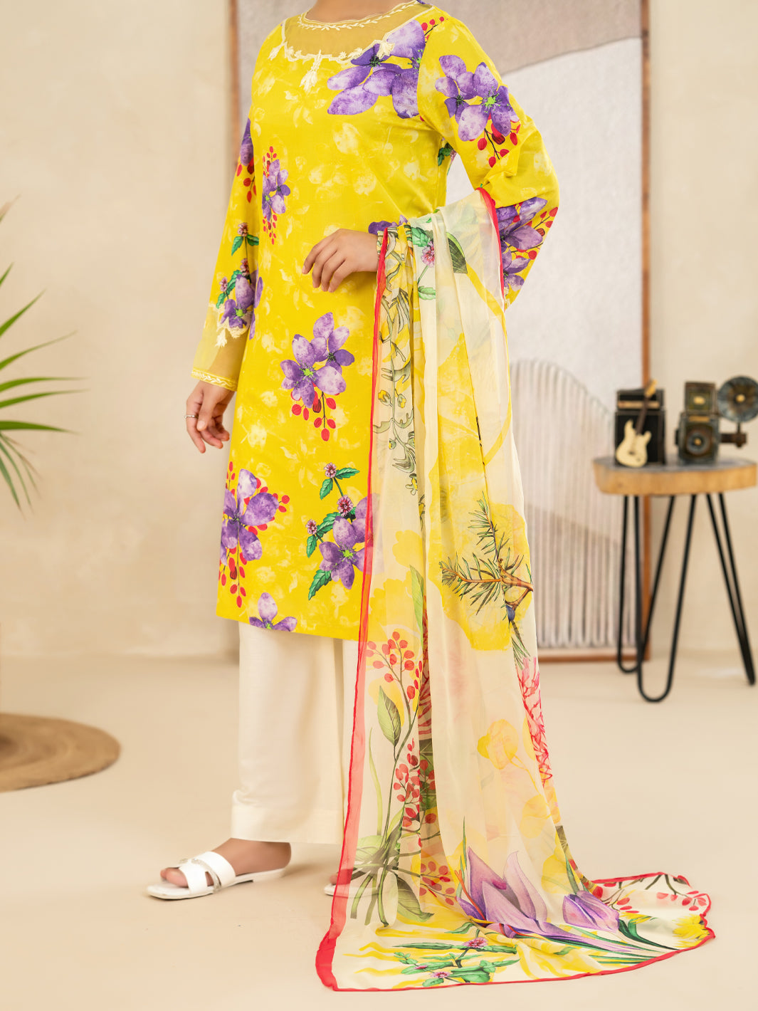 Yellow Lawn Stitched 3Pc - ALP-3PS-2491