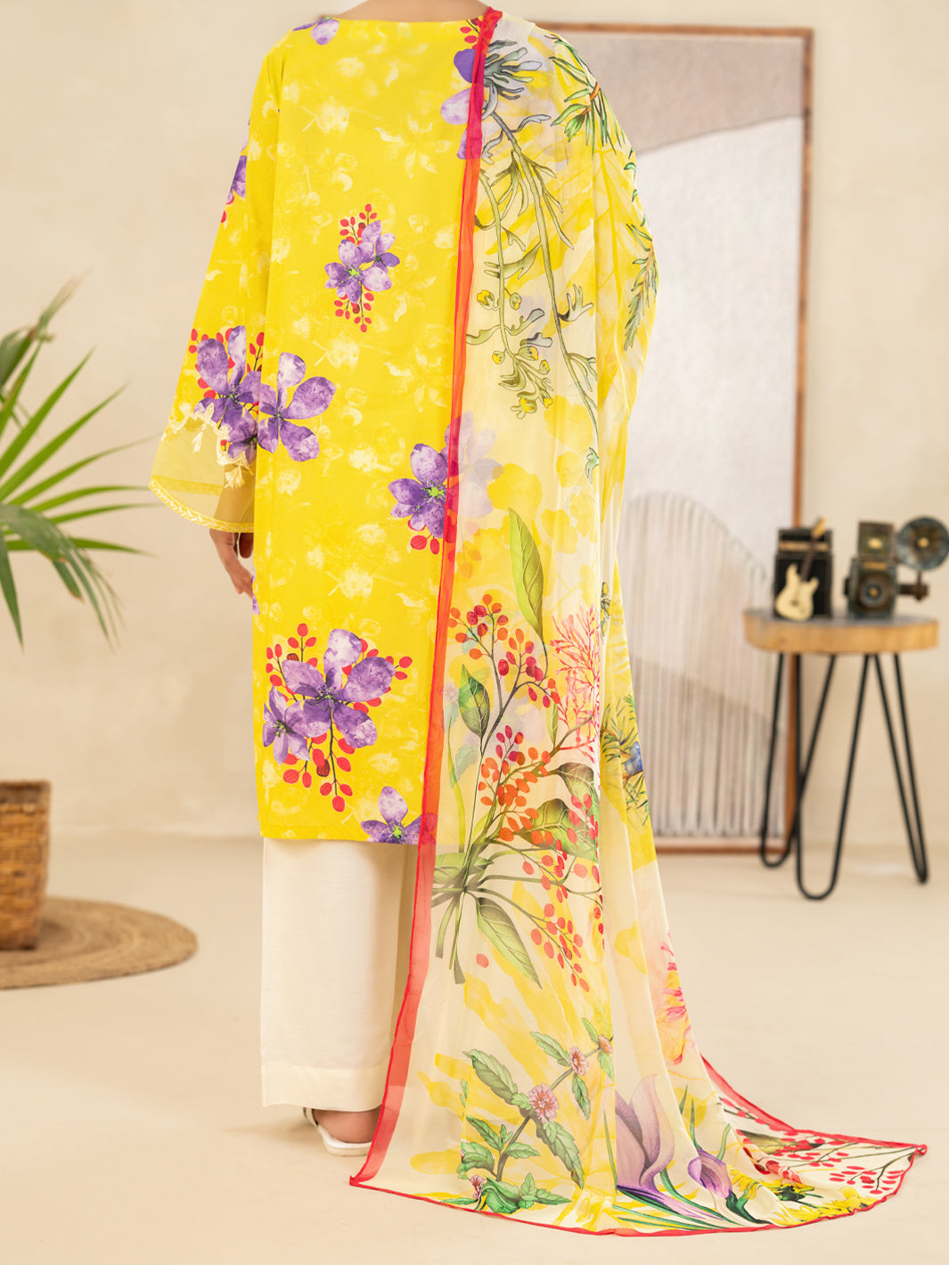 Yellow Lawn Stitched 3Pc - ALP-3PS-2491