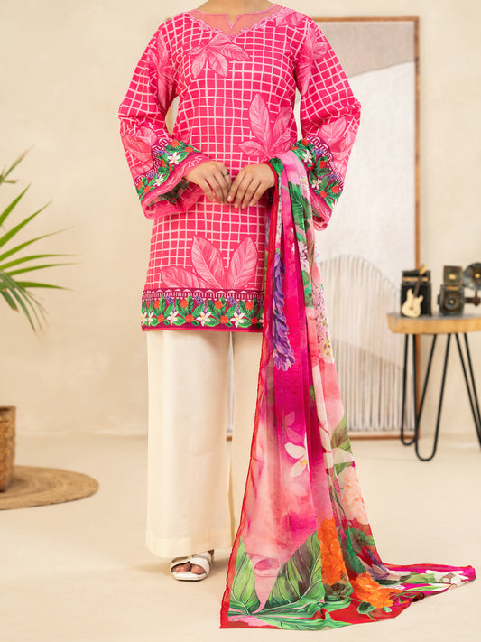 Pink Lawn Stitched 3Pc - ALP-3PS-2493