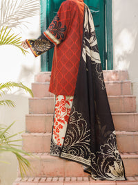 Maroon Lawn Stitched 3Pc - ALP-3PS-2557