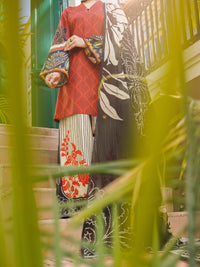 Maroon Lawn Stitched 3Pc - ALP-3PS-2557