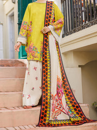 Lime Green Lawn Stitched 3Pc - ALP-3PS-2558