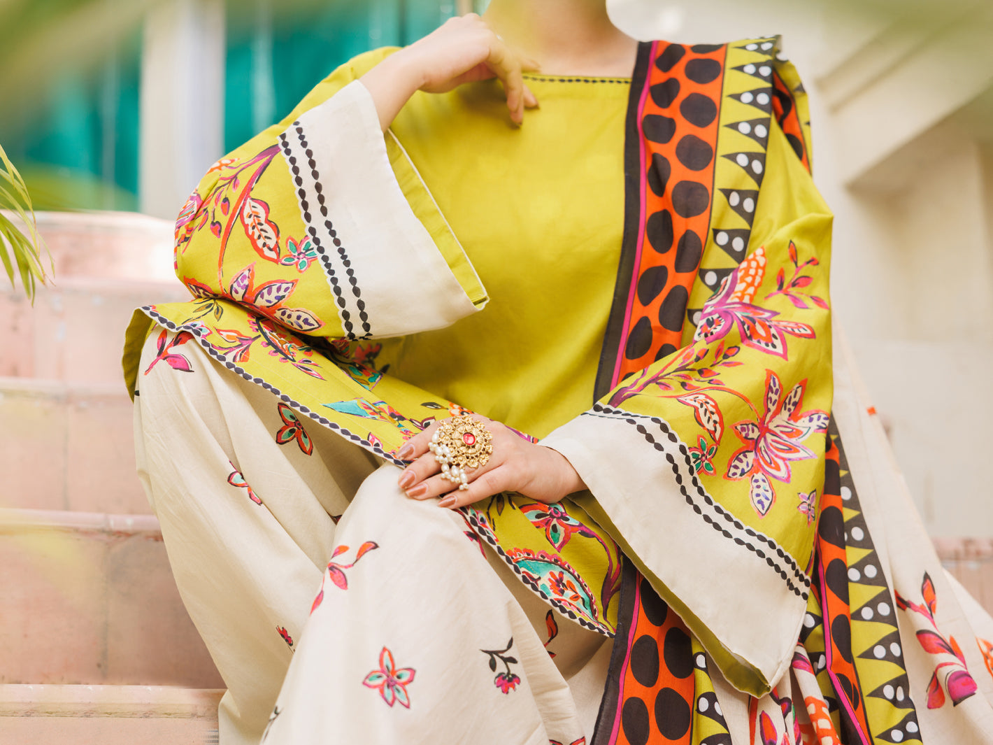 Lime Green Lawn Stitched 3Pc - ALP-3PS-2558