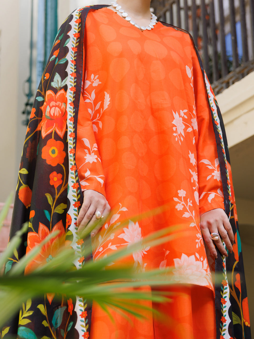 Orange Lawn Stitched 3Pc - ALP-3PS-2560