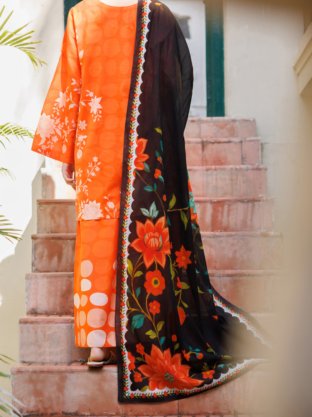 Orange Lawn Stitched 3Pc - ALP-3PS-2560