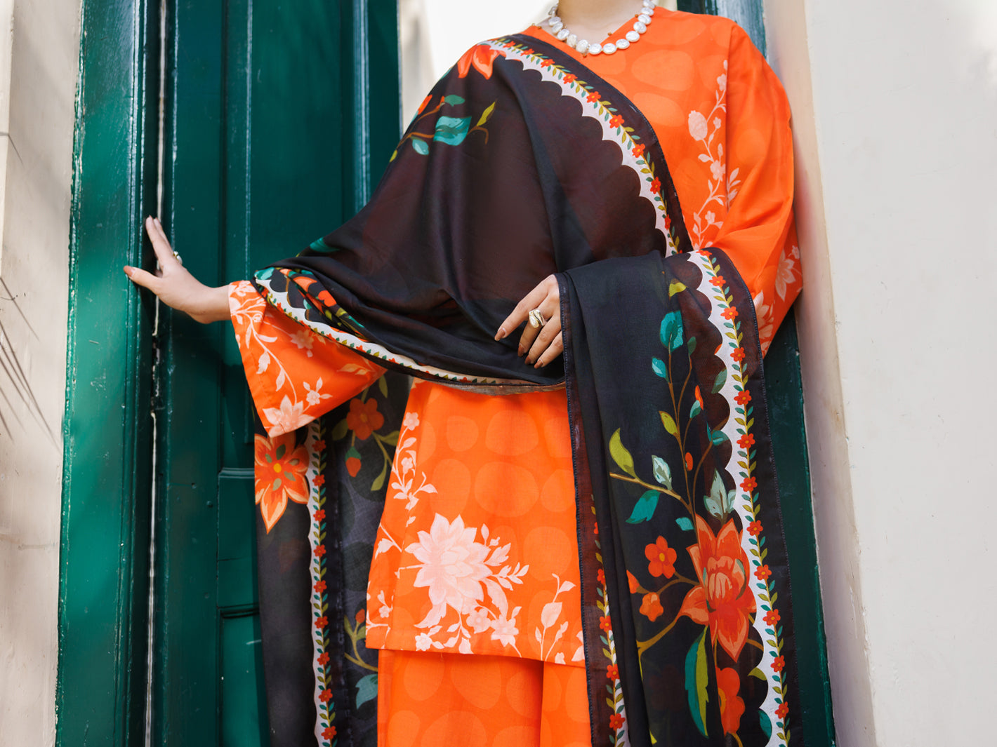Orange Lawn Stitched 3Pc - ALP-3PS-2560