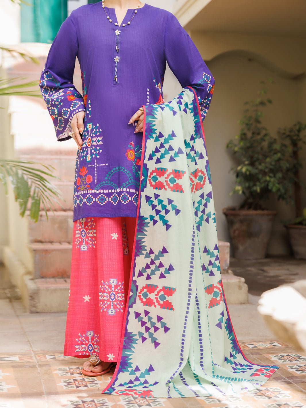 Purple Lawn Stitched 3Pc - ALP-3PS-2562