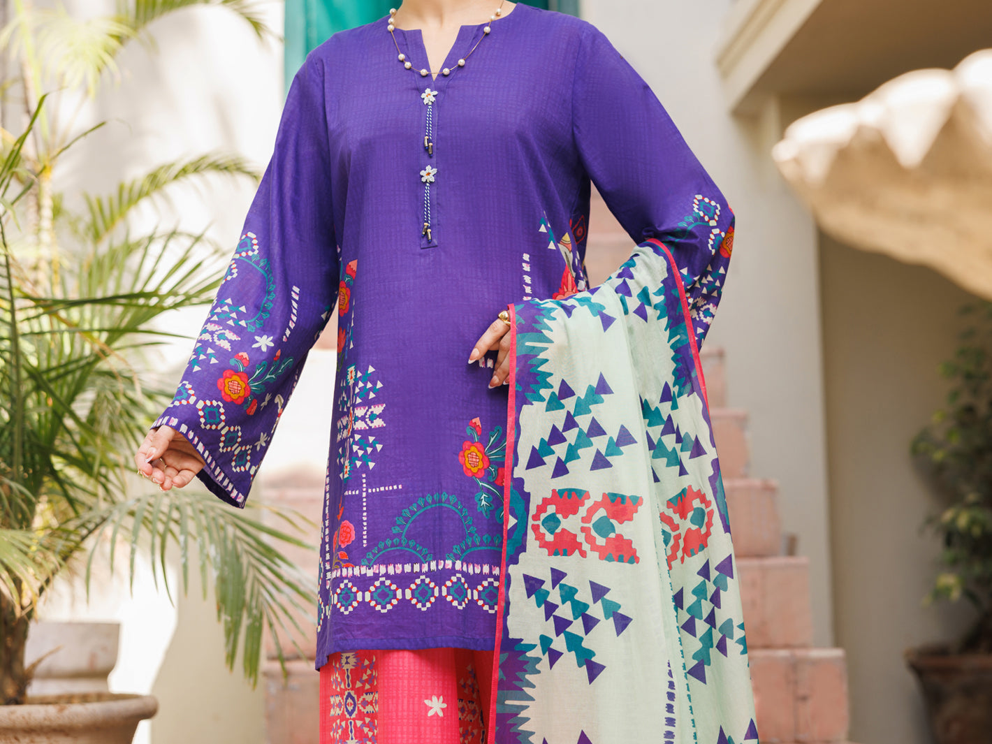 Purple Lawn Stitched 3Pc - ALP-3PS-2562