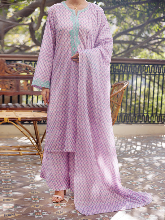 Light Purple Lawn Stitched 3Pc - ALP-3PS-2573